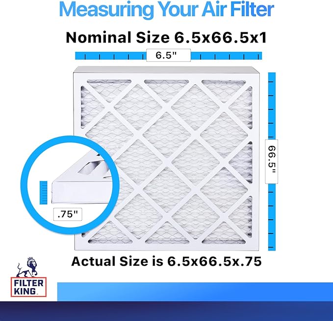 Filter King 6.5x66.5x1 Air Filter | 4-PACK | MERV 8 HVAC Pleated A/C Furnace - Image 2