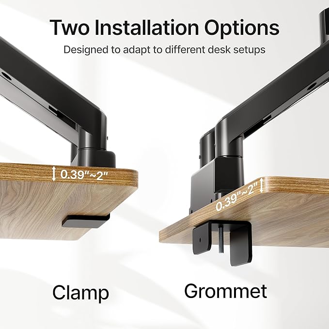 monTEK Dual Monitor Mount with USB Monitor Arms - Image 7
