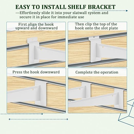 AYAYGD 10 Inch Slat Wall Knife Shelf Bracket, 10 Pack Heavy Duty Slatwall - Image 5
