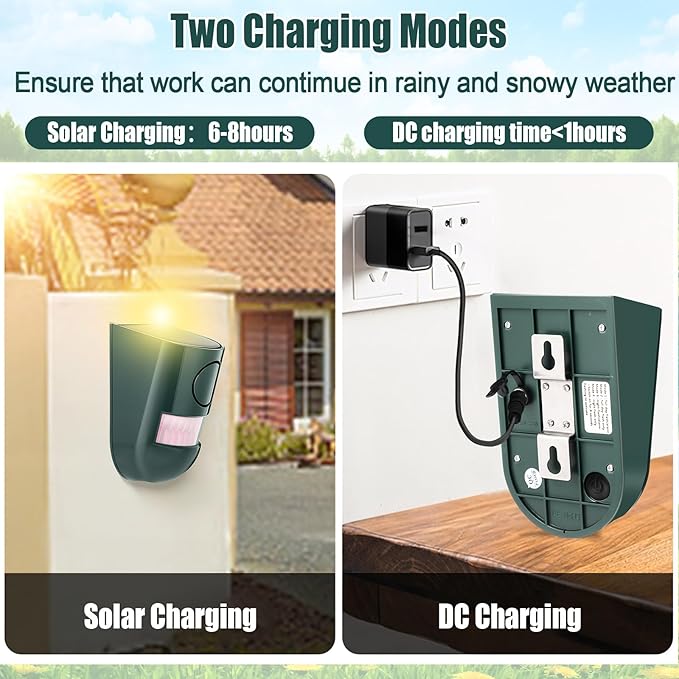 Qualirey 6 Pack Solar Sound and Light Alarm Motion Sensor 129db Outdoor - Image 5