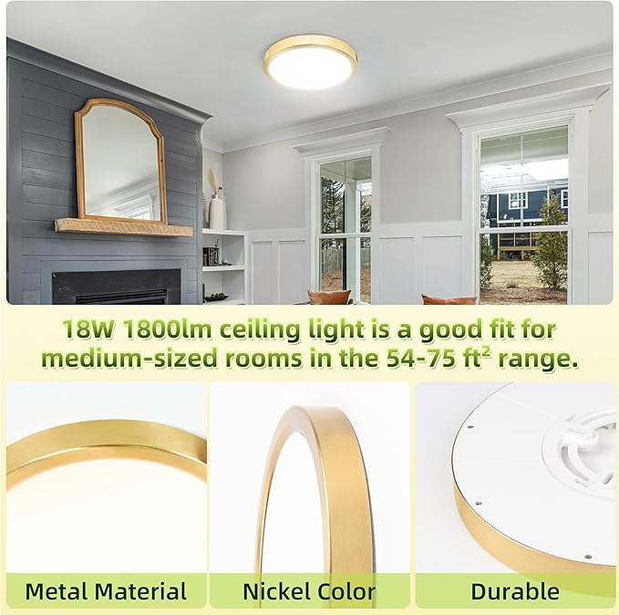 hykolity 9 Inch Selectable CCT LED Round Flat Panel Light, 18W 1800LM - Image 9