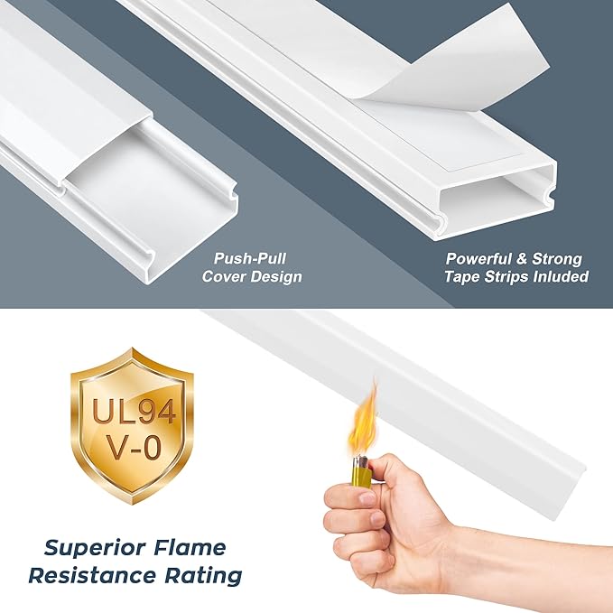 YCLYC Cable Cover, 62.8in Paintable Cord Cover Kit, Hide Cords - Image 5