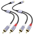 MOSWAG RCA Splitter 1 Female to 2 Male 2 Pack, RCA Y Splitter Audio Video Cable by MOSWAG