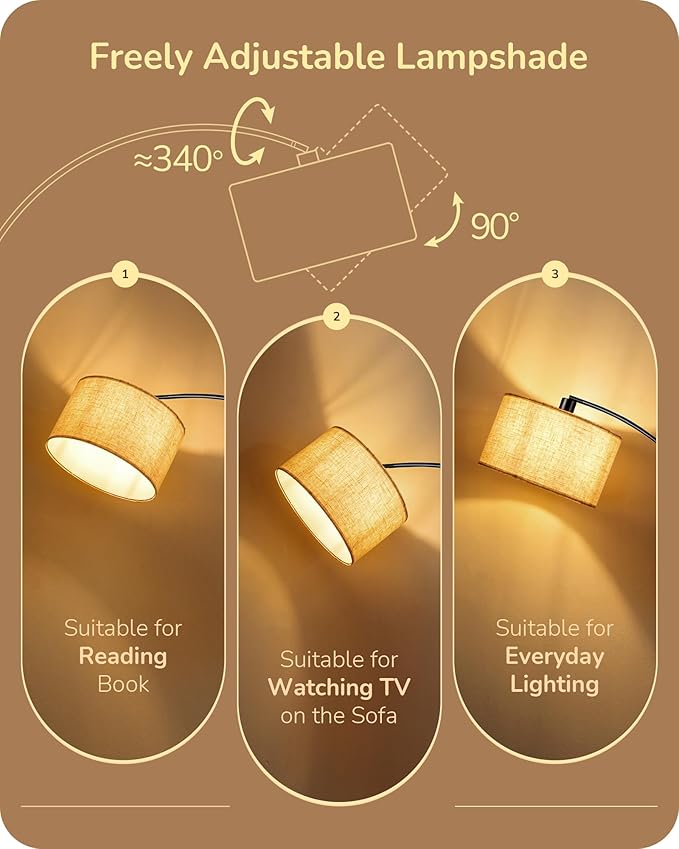 EDISHINE 78.3″ Modern Arc Floor Lamp - Image 5
