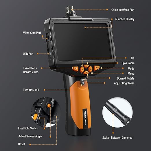 Triple Lens Borescope Inspection Camera, Teslong Professional Endoscope - Image 8
