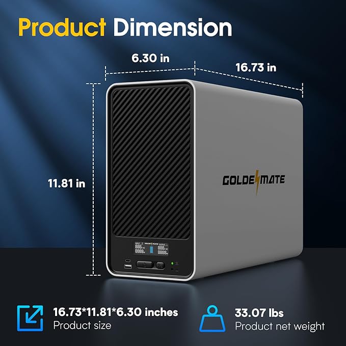 GOLDENMATE 1500VA/1200W Lithium UPS Battery Backup and Surge Protector - Image 7