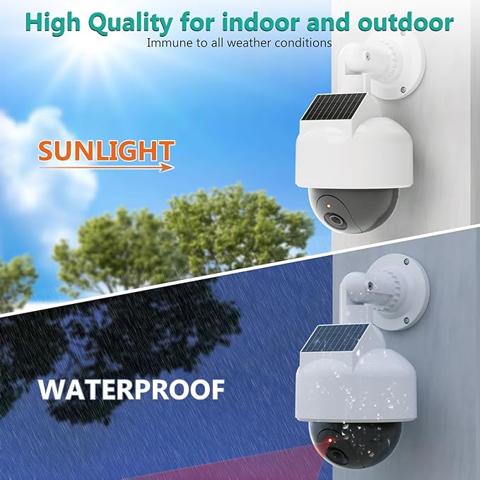 WALI Solar Fake Security Camera, Wireless Dummy Dome Camera Simulated - Image 3
