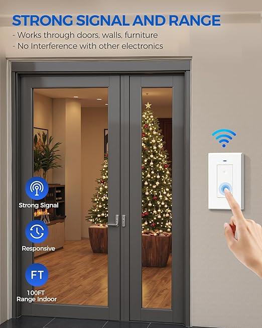 Remote Control Outlet Wireless Light Switch, Expandable and Removable Remote - Image 4