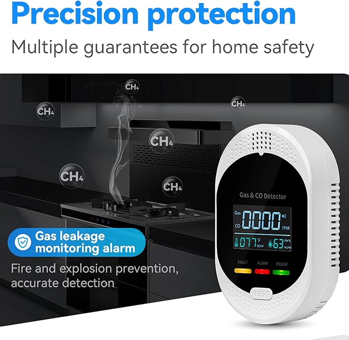 2PCS 4-in-1 Carbon Monoxide & Natural Gas Detectors - Image 5
