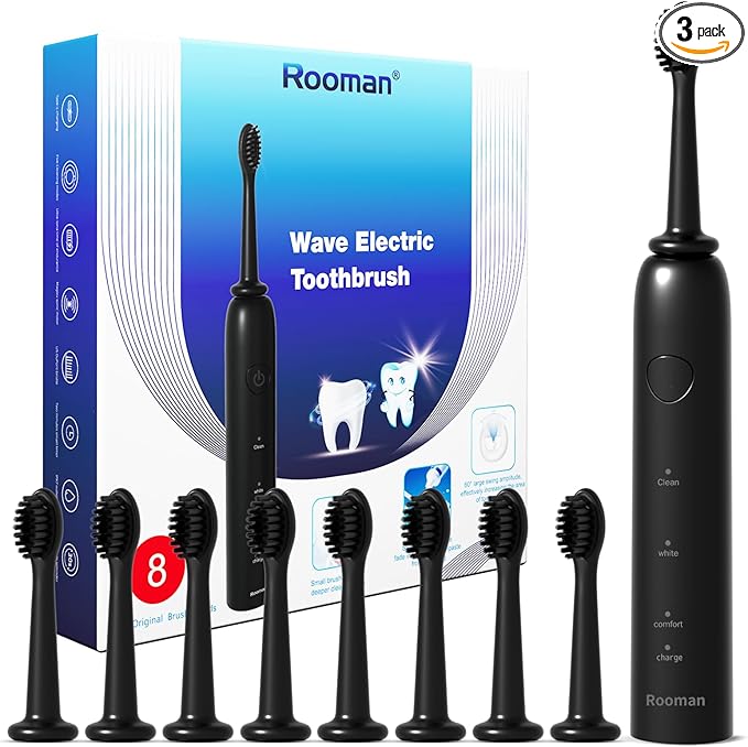 Rooman Oscillation&Vibration Sonic Electric Toothbrush by Rooman