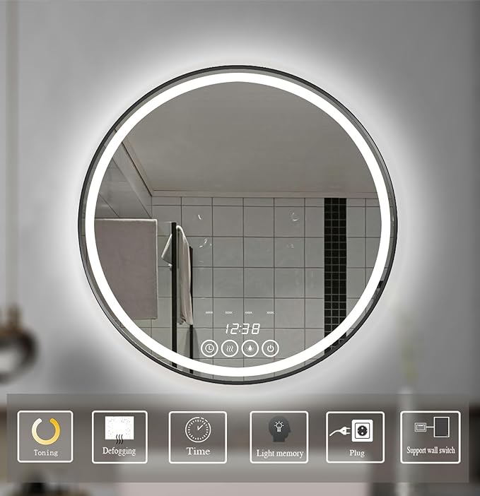 Wall-Mounted Round Bathroom Mirror - Image 6