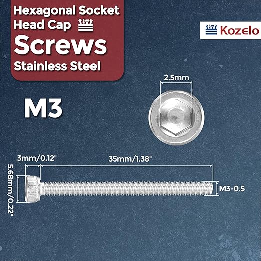 Kozelo 50pcs Socket Head Cap Screws - Image 2