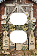 Bvtewkhz Rustic Daisy Barn Door Flowers Duplex Outlet Decorative Light Switch by Unknown