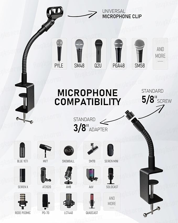 19-INCHS Flexible Gooseneck Microphone Stand - Image 5