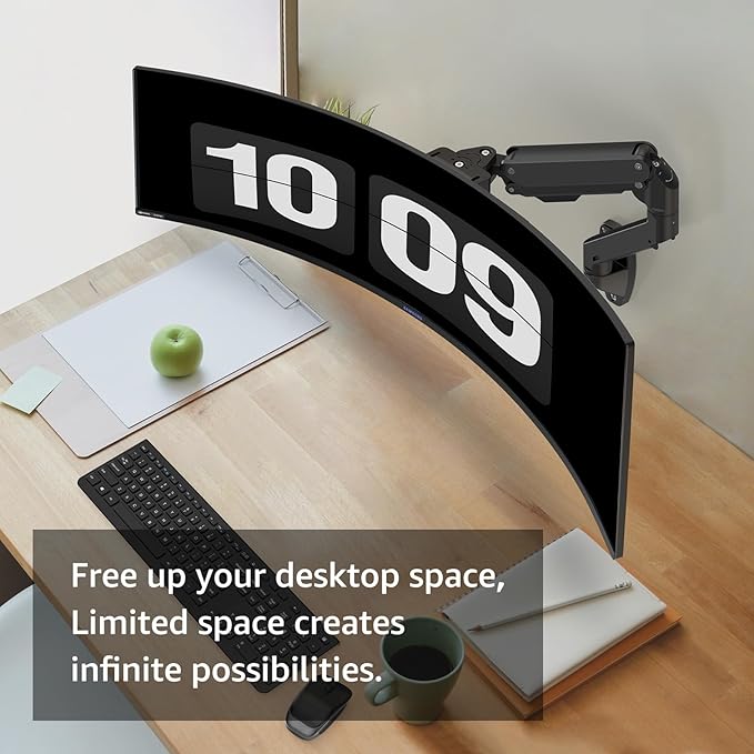 BEWISER Heavy Duty Monitor Arm Wall Mount - Image 3