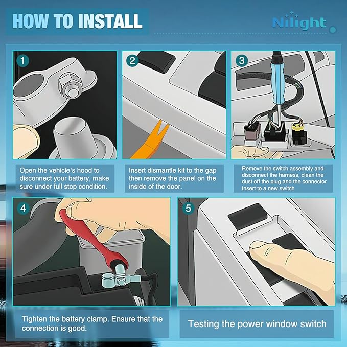Nilight Master Power Window Switch Compatible - Image 6