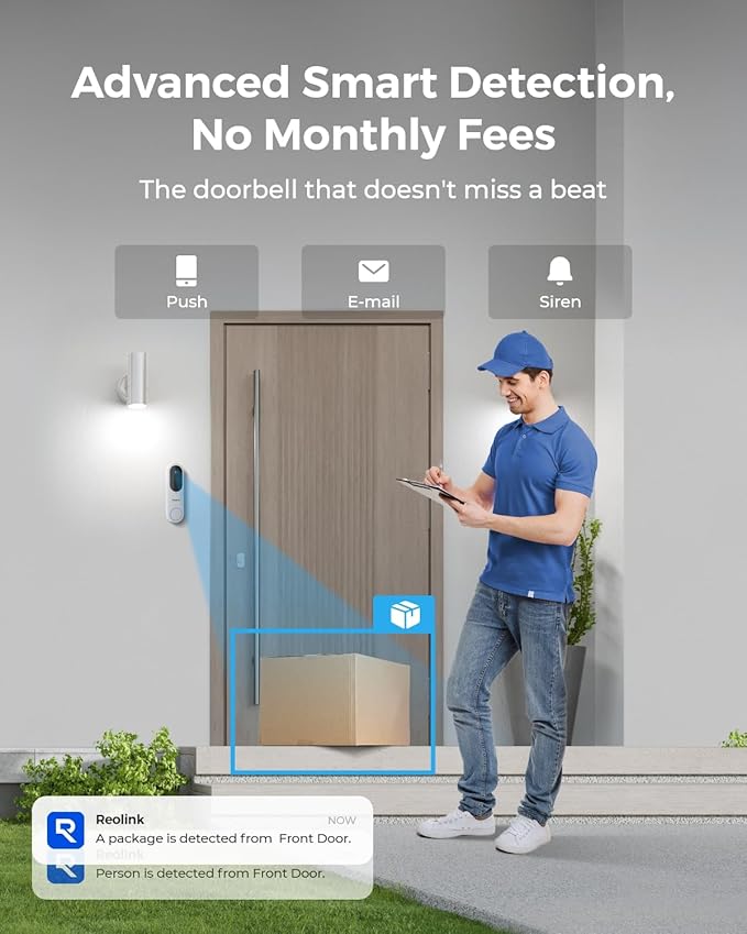 REOLINK Video Doorbell Camera, Battery Version, 2K 150°x150° Head-to-Toe View - Image 3