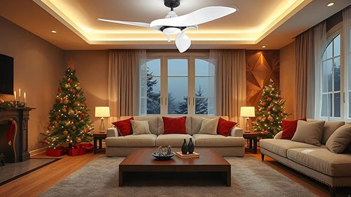 AEROFANTURE 54 Inch White Ceiling Fan, Quiet DC Motor - Image 2