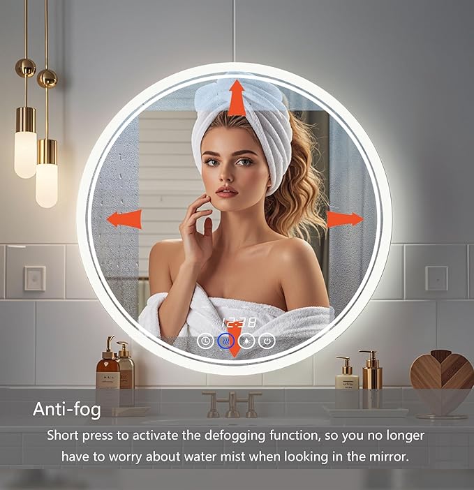 Wall-Mounted Round Bathroom Mirror - Image 3
