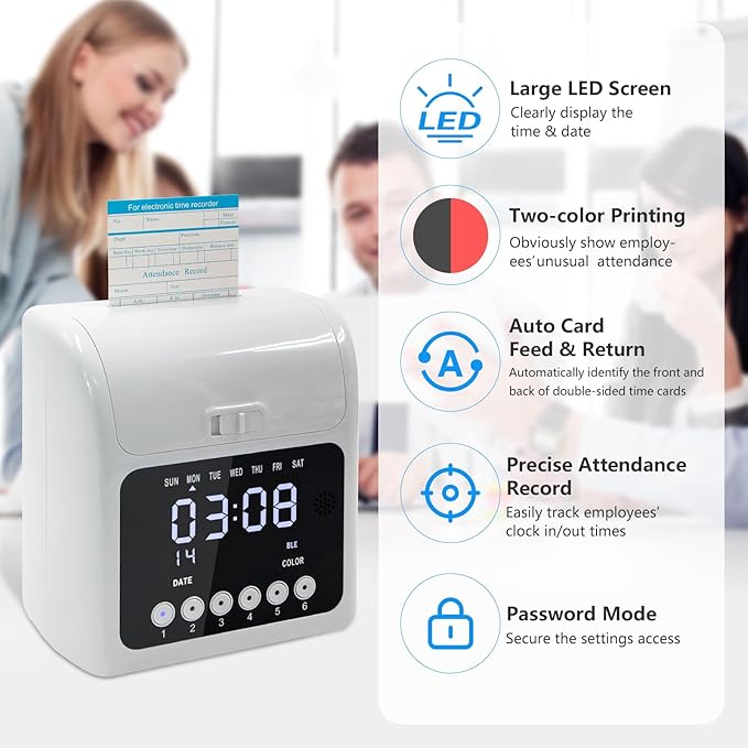 Time Clock with Passcode, Auto-Align Time Clocks - Image 2