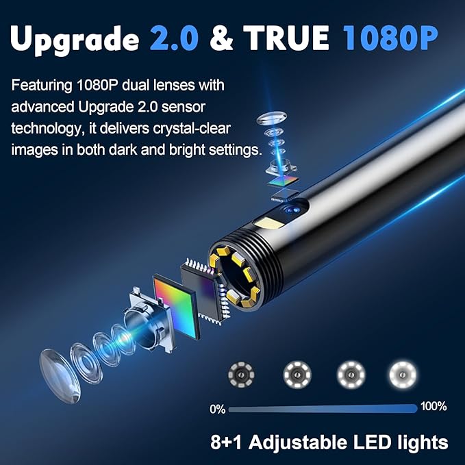 33FT Dual Lens Endoscope Camera - Image 2