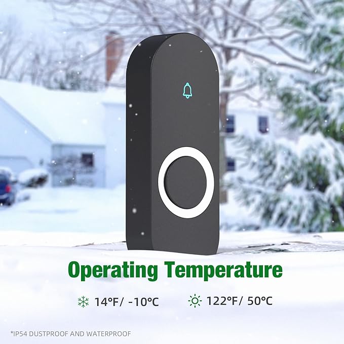 AIDA Lighted Wireless Doorbell for Home, Waterproof Battery Doorbell 1 - Image 4