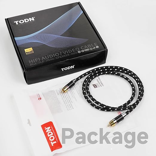 TODN Audiophile Digital Coaxial Audio Cable RCA to RCA Male Subwoofer Cable - Image 9