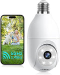 Light Bulb Security Camera Wireless Outdoor Indoor, 5G&2.4G WiFi Security by Rocktone