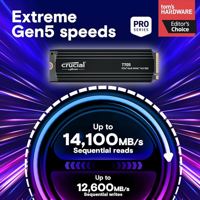 Crucial T705 PCIe Gen5 NVMe 4TB SSD - Image 2