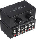 RCA L/R Audio Switcher, 4-in-2-Out Analogue Audio Switch, Noiseless Stereo by SAIZHUO
