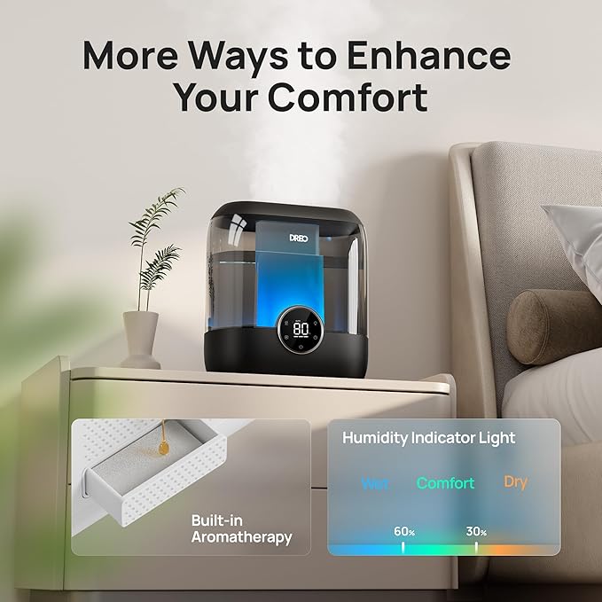 DREO Smart Humidifiers for Bedroom, 6L Top Fill Supersized Cool Mist Humidifier - Image 5