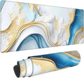 Swirl of Blue Gold Marble Extended Big Mouse Pad Large, XL Gaming Mouse Pad by CANFLASHION