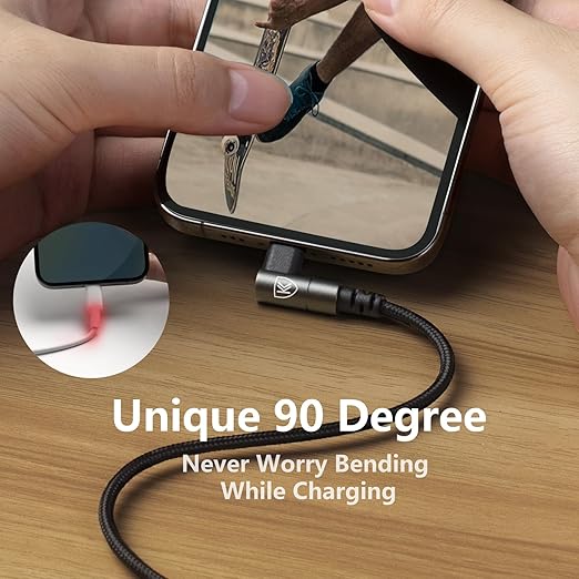 USB C to Lightning Cable 10FT 3Pack Long iPhone Charger Cable 90 Degree i Phone - Image 7