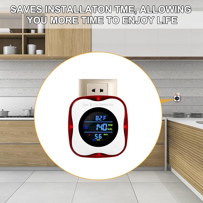 Plug in Gas & Carbon Monoxide Detector, 4-in-1 Natural Gas Leak Detector - Image 6