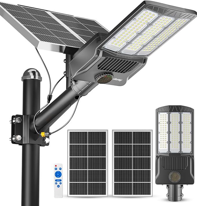 Ofuray OL-10600W Solar Street Lights Outdoor, 000mAh Solar Parking Lot Security by Ofuray