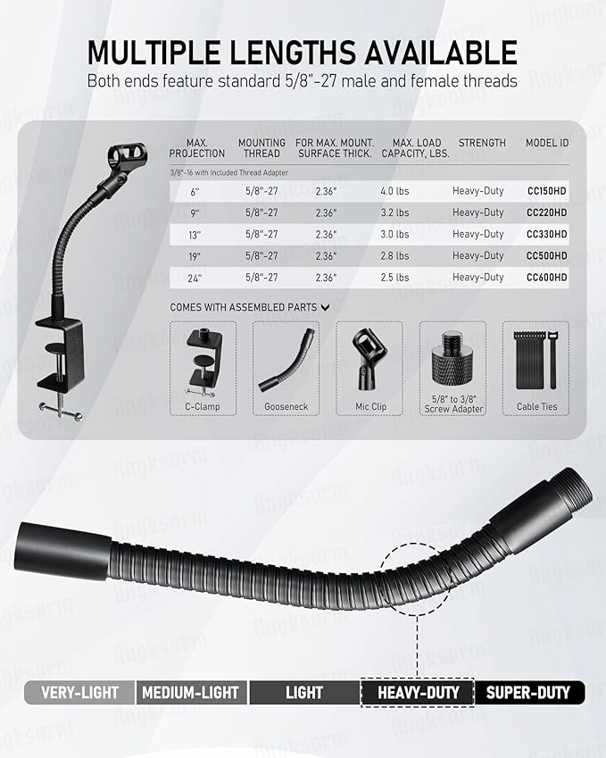 6-INCHS Flexible Gooseneck Microphone Stand - Image 2