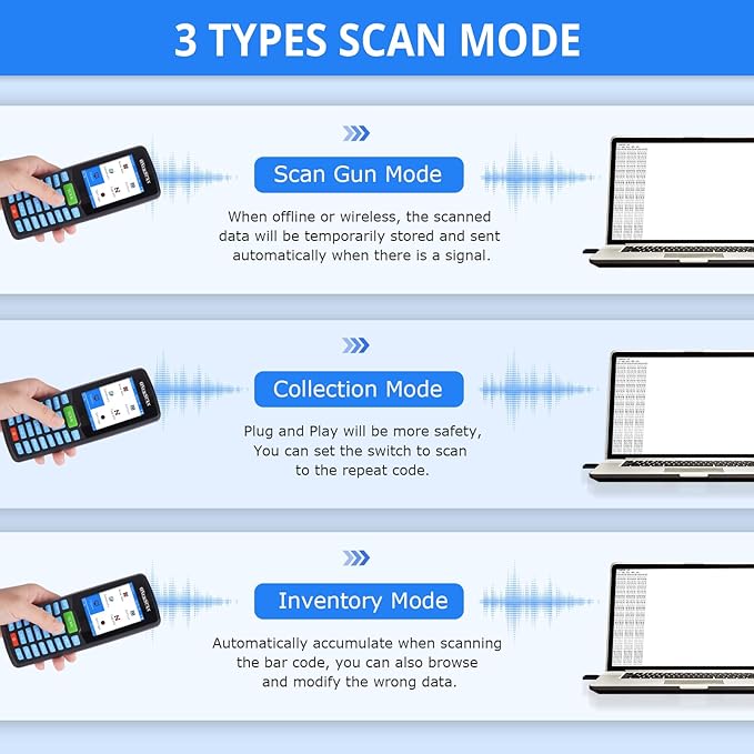 ONEWSCAN Wireless Barcode Scanner, Portable Inventory Scanner 1D&2D&PDF417 - Image 5