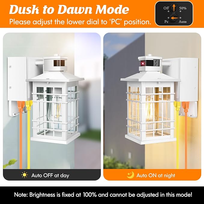 Porch Light with GFCI Outlets Built-in, Motion Sensor Dusk to Dawn Outdoor - Image 3
