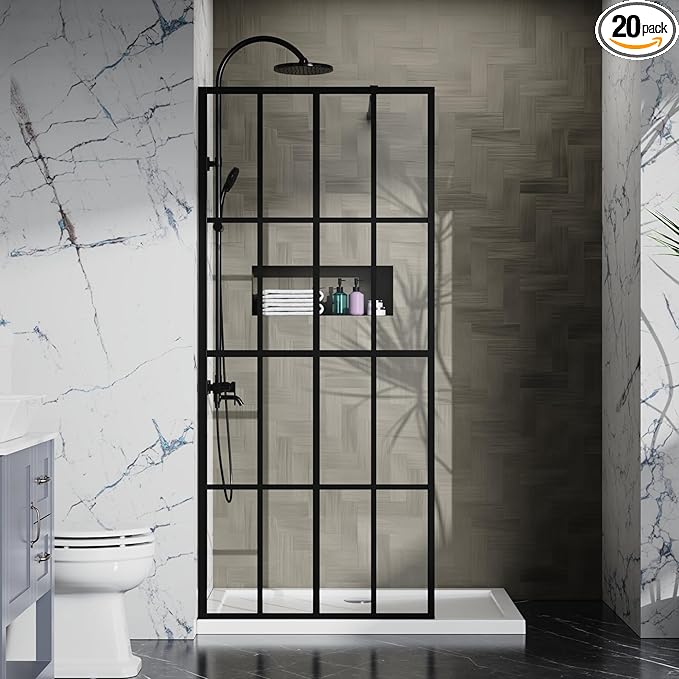 Goodyo 34" X 72" Shower Door Clear Tempered Glass Framed Shower Screen Walk-in by Goodyo