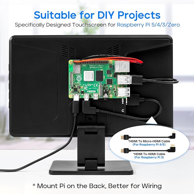 Touch Screen Monitor with Case, ROADOM 10.1’’ Raspberry Pi Screen, IPS FHD - Image 2
