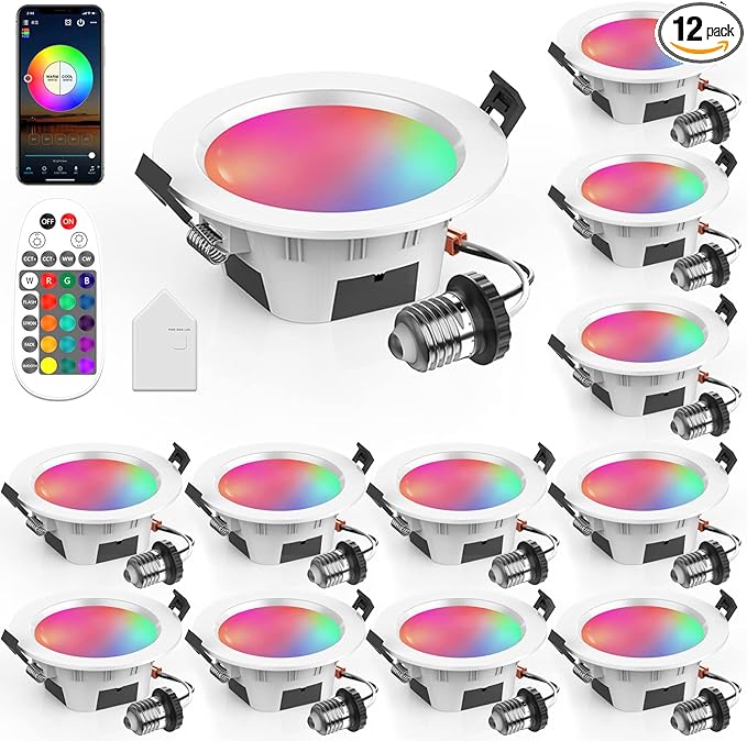 VANANCE 3" Smart Recessed Light 12Pack, Compatible by Vanance