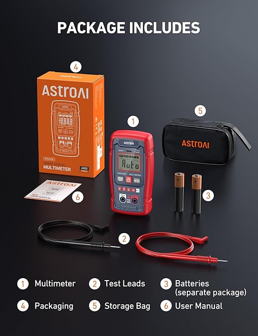 AstroAI Multimeter Tester 4000 Counts, Smart Measuring Mode, Auto-Ranging - Image 8