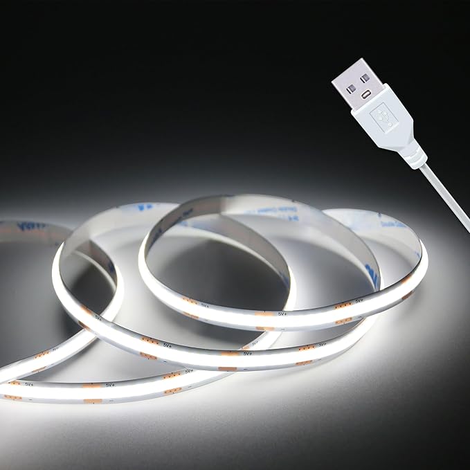 UVTaoYuan Led Strip Lights, 5V USB LED Lighting COB Short LED Strip Light White by UVTaoYuan
