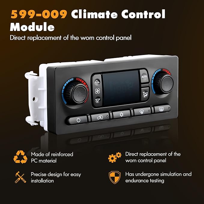 599-009 Climate Control Module A/C Heater Air Conditioning Panel Compatible - Image 3