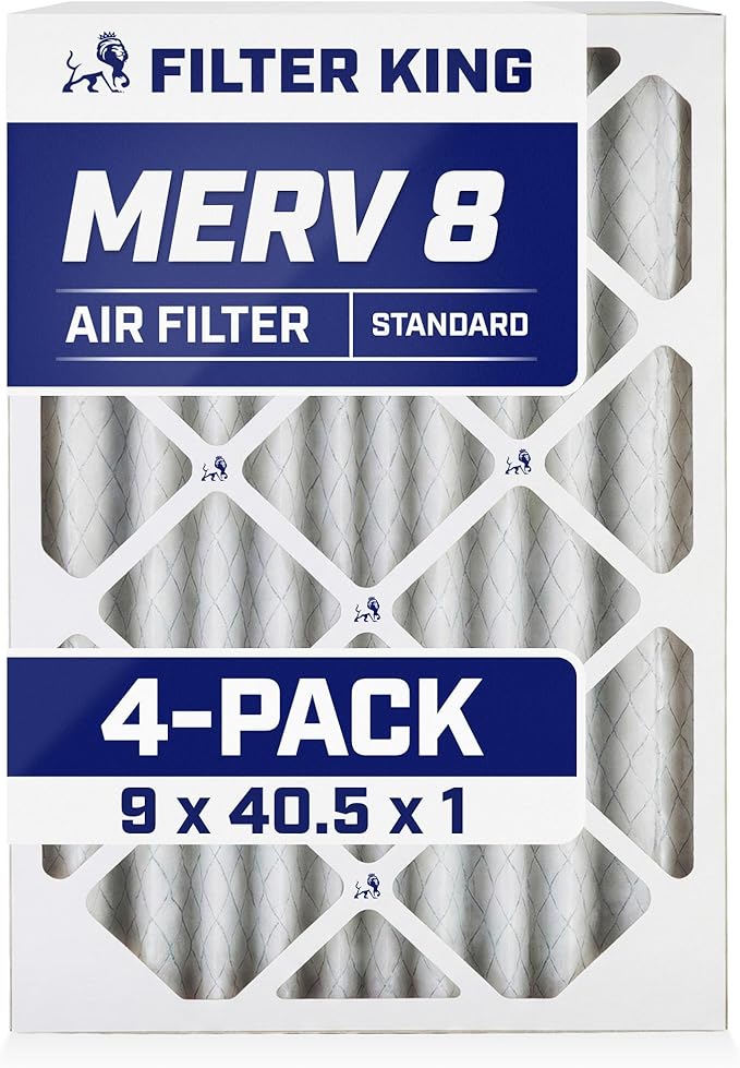 Filter King 9x40.5x1 Air Filter | 4-PACK | MERV 8 HVAC Pleated A/C Furnace by FilterKing