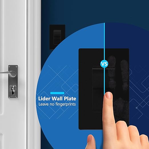 LIDER Balck Minimalist Decorator Switch, Frameless Paddle Light Switch - Image 5