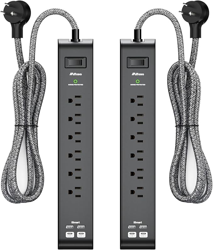 15FT Power Strip Surge Protector by Mifaso