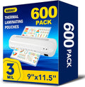 BURVAGY 600 Pack Laminating Sheets, 3 Mil, 9 x 11.5 Inches Thermal Laminating by BURVAGY