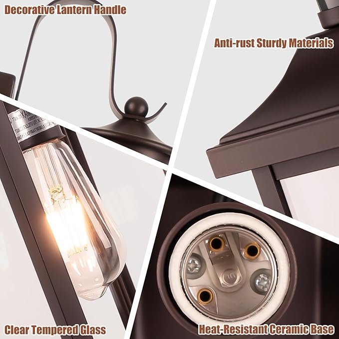 Roravilila Dusk to Dawn Motion Sensor Outdoor Lights Oil Rubbed Bronze 2-Pack - Image 7