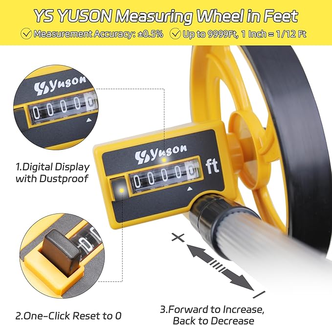 YS YUSON 6 Inch Measuring Wheel Complete Kit - Image 3